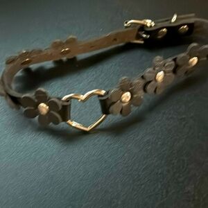 Black Heart Faux Leather Choker